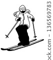 Skiing_Woman_Black and White 136569783