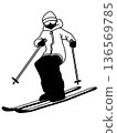 Skiing_Man_Black and White 136569785