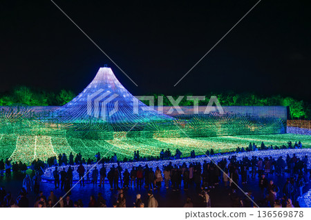 People enjoying the illuminations 136569878