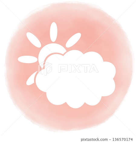 晴天與陰天的水彩剪紙插畫素材 晴天與陰天的水彩剪紙插畫素材 136570174