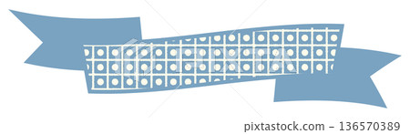 簡約可愛的藍色珠地緞帶 1 136570389