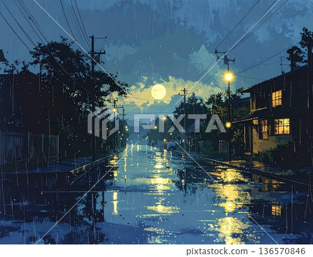 Nocturnal Rain Reflections II — Moonlight 136570846