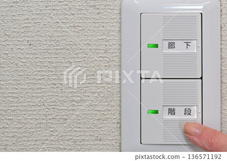 Image of operating an electric switch 136571192