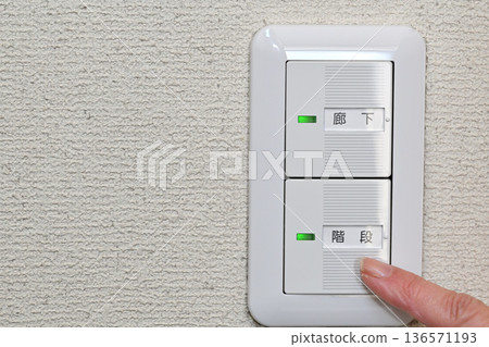 Image of operating an electric switch Image of operating an electric switch 136571193