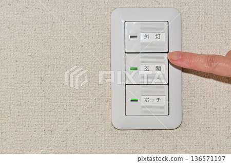 Image of operating an electric switch 136571197