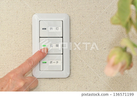 Image of operating an electric switch 136571199