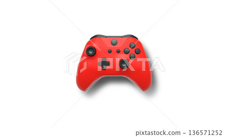 Wireless gaming controller flying in air isolated on white background, symbolizing gaming technology concept 136571252