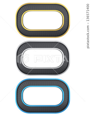 Set of Airport luggage conveyor belt from baggage claim area on white background. 136571400
