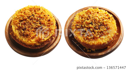 Brazil Acaraj fried pea ball isolated on white transparent background, concept of South American Cuisine Brazil Acaraj fried pea ball isolated on white transparent background, concept of South American Cuisine 136571447