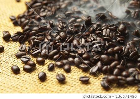 Freshly roasted coffee beans Freshly roasted coffee beans 136571486