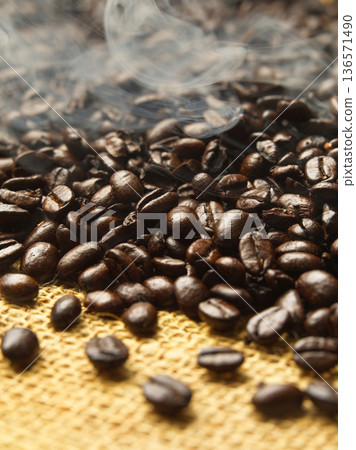Freshly roasted coffee beans Freshly roasted coffee beans 136571490