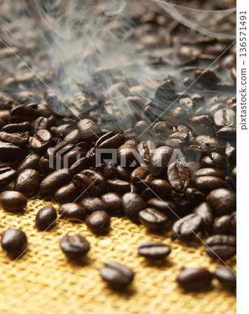 Freshly roasted coffee beans Freshly roasted coffee beans 136571491