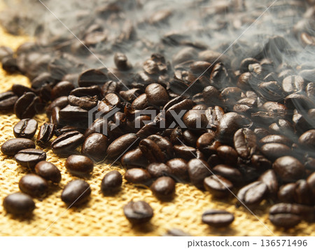 Freshly roasted coffee beans Freshly roasted coffee beans 136571496
