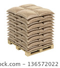 Pellet bags isolated on the white background - 3d illustration 136572022