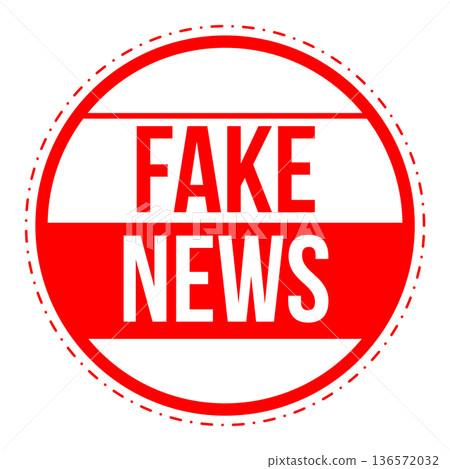 Red FAKE NEWS circular stamp Red FAKE NEWS circular stamp 136572032