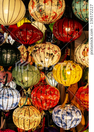 traditional colorful vietnamese lanterns on display at in hoi an vietnam traditional colorful vietnamese lanterns on display at in hoi an vietnam 136572227