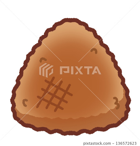Illustration of a simple grilled rice ball 136572623