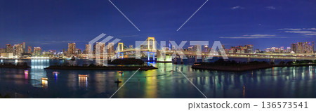 Tokyo_Odaiba illumination night view Tokyo_Odaiba illumination night view 136573541