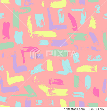 Light Pink Dry Brush Seamless Pattern 136573707