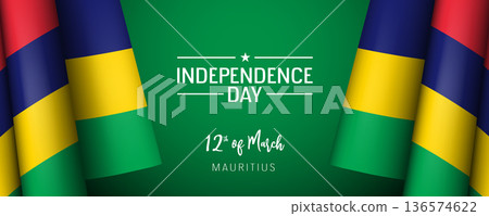 Mauritius independence day vector banner, greeting card. Mauritius independence day vector banner, greeting card. 136574622