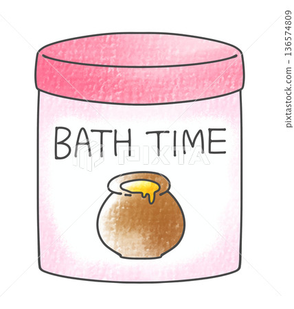 簡約易用的浴鹽瓶，蜂蜜香味，模擬風格 136574809