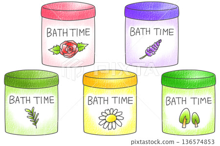 Simple and relaxed bath salt bottle set 2 - analog style Simple and relaxed bath salt bottle set 2 - analog style 136574853