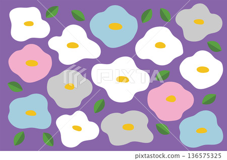 可愛的花卉背景插圖向量圖 可愛的花卉背景插圖向量圖 136575325
