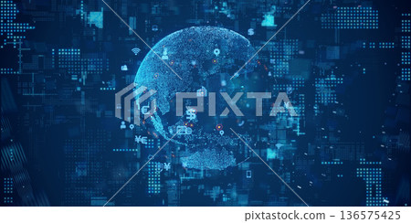 Futuristic cyberspace and global network concept Futuristic cyberspace and global network concept 136575425