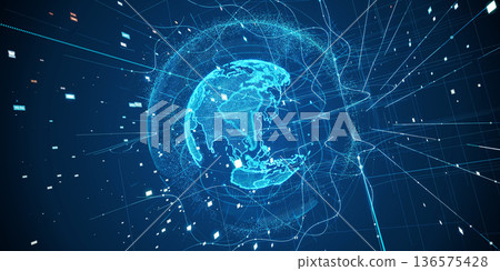 Futuristic cyberspace and global network concept Futuristic cyberspace and global network concept 136575428