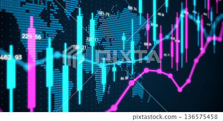 World map and financial technology concept World map and financial technology concept 136575458