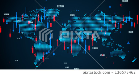 世界地圖與金融科技概念 136575462
