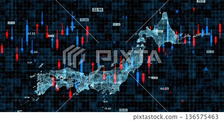 日本地圖與金融科技概念 136575463