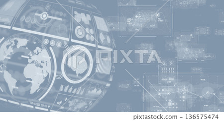 Futuristic cyberspace and digital interface concept 136575474