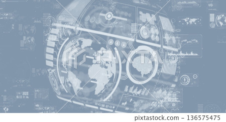 Futuristic cyberspace and digital technology concept 136575475