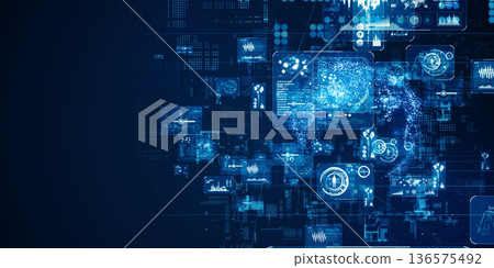 未來網路空間與數位技術概念 未來網路空間與數位技術概念 136575492