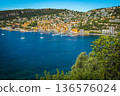 Anchored boats in the bay of Villefranche sur Mer, France 136576024