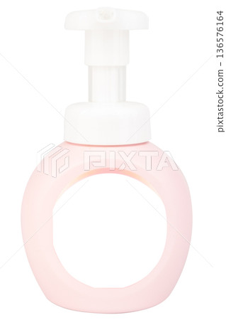 pink shampoo bottle isolated on white background pump dispenser pink shampoo bottle isolated on white background pump dispenser 136576164