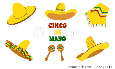 Cinco de Mayo holiday Festive Fiesta Parade. For ads web design marketing visuals. Vector illustration. Cinco de Mayo holiday Festive Fiesta Parade. For ads web design marketing visuals. Vector illustration. 136577613