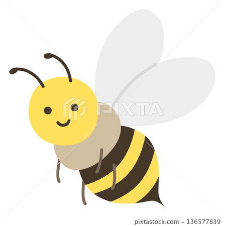Vector illustration of cute bee 136577839