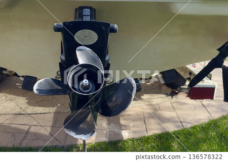 Boat Stern Drive And Propeller Boat Stern Drive And Propeller 136578322