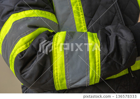 Reflective Safety Jacket Sleeve Detail 136578333