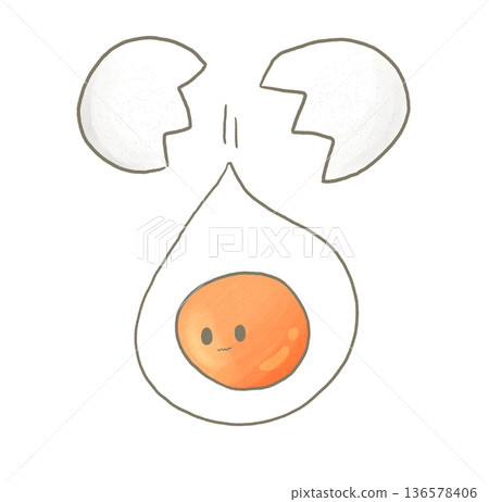 R: More fairytale egg dishes ☆ Cracking a raw egg ③ 136578406