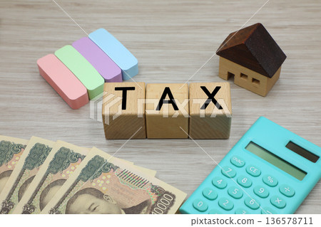 Blocks with "TAX" written on them Housing and taxes 136578711