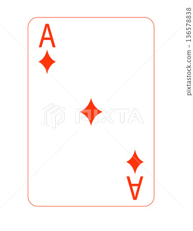 Playing card ace Daimond in illustrator Playing card ace Daimond in illustrator 136578838