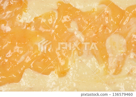 Raw Lemon Cake Batter with Lemon Curd Macro Raw Lemon Cake Batter with Lemon Curd Macro 136579460