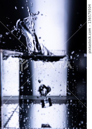 439.Blue Water Ripples With Curved Reflections And Waves 439.Blue Water Ripples With Curved Reflections And Waves 136579504