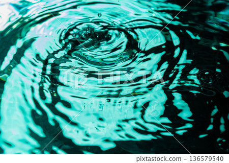 417.Teal Water Vortex With Ripple Rings And Reflections 136579540