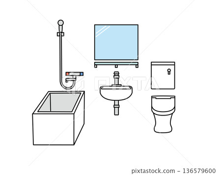 Illustration of a unit bath Illustration of a unit bath 136579600