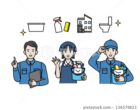 清潔公司及清潔人員示意圖 136579623