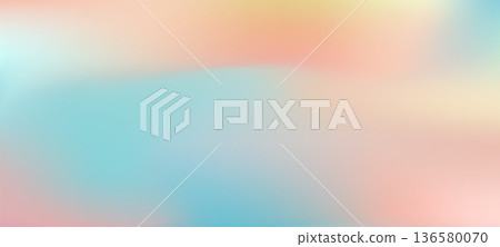 Light pastel teal and peach colour vector mesh gradient background. Abstract aesthetic calm orange blue digital watercolor gradation dusk sky concept for dawn design, cloudscape, banner, surface Light pastel teal and peach colour vector mesh gradient background. Abstract aesthetic calm orange blue digital watercolor gradation dusk sky concept for dawn design, cloudscape, banner, surface 136580070